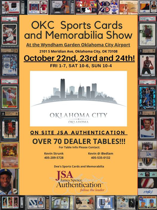 OKC Sports Cards and Memorabilia Show | October 22-24, 2021 | Event Flyer