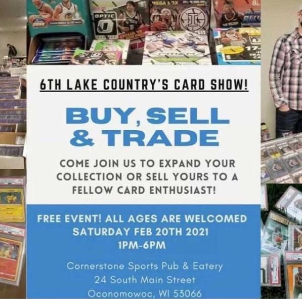 6th Lake Country's Card Show | February 20, 2021 | Event Flyer