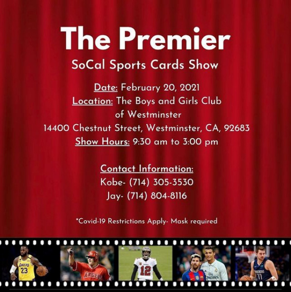 The Premier SoCal Sports Cards Show | February 20, 2021 | Event Flyer