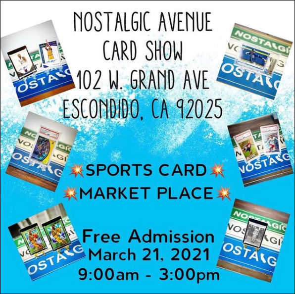 Nostalgic Avenue Card Show | March 21, 2021 | Event Flyer