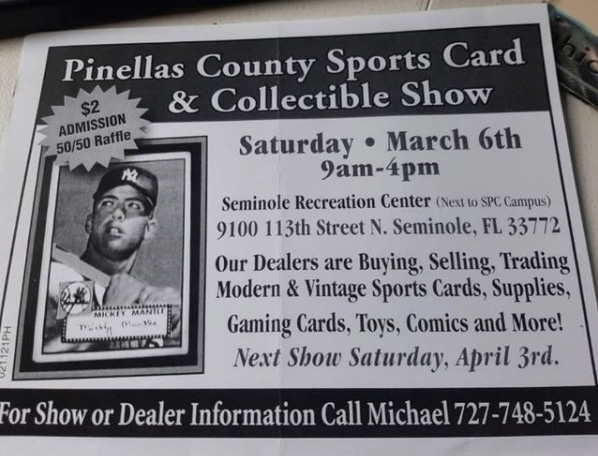 Pinellas County Sports Card & Collectible Show | March 6, 2021 | Event Flyer