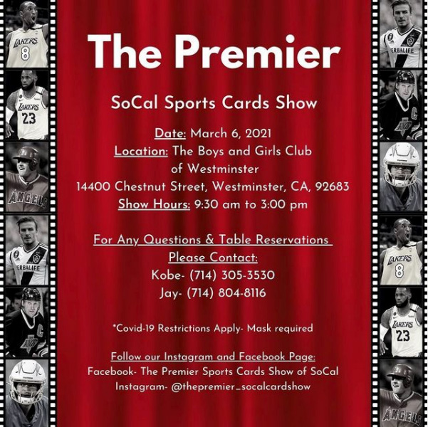 The Premier SoCal Sports Cards Show | March 6, 2021 | Event Flyer