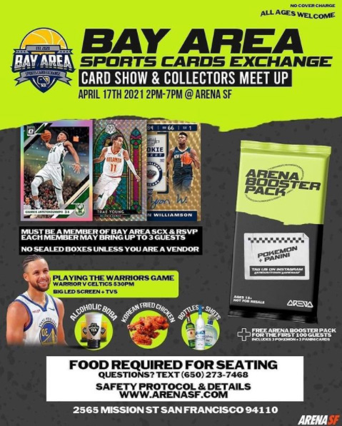 Bay Area Sports Card Exchange Card Show | April 17, 2021 | Event Flyer