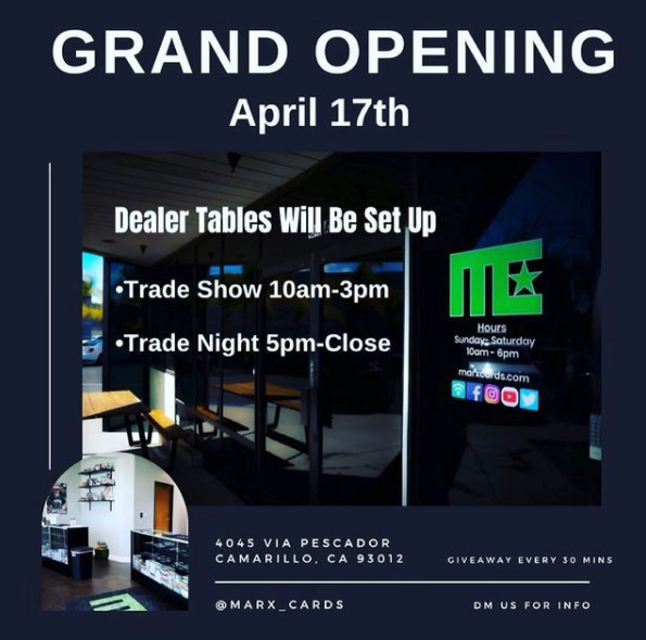 Marx Cards Grand Opening | April 17, 2021 | Event Flyer