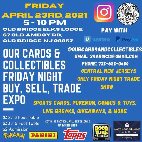 Our Cards & Collectibles Trade Night | April 23, 2021 | Event Flyer