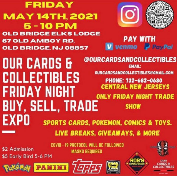 Our Cards & Collectibles Trade Night | May 14, 2021 | Event Flyer