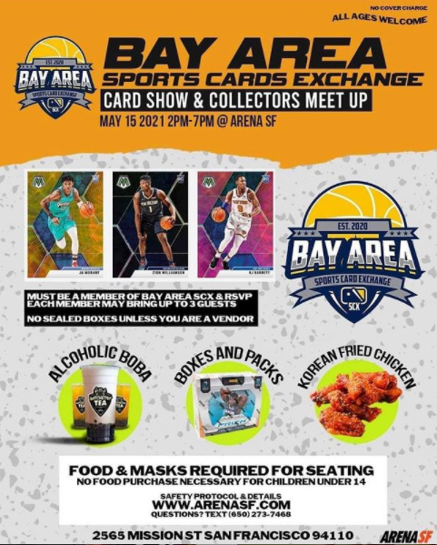 Bay Area Sports Card Exchange Card Show | May 15, 2021 | Event Flyer