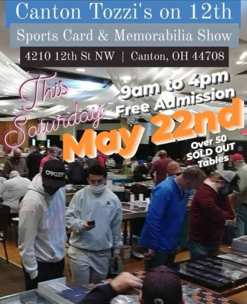 Tozzi's On 12th Sports Card & Memorabilia Show | May 22, 2021 | Event Flyer