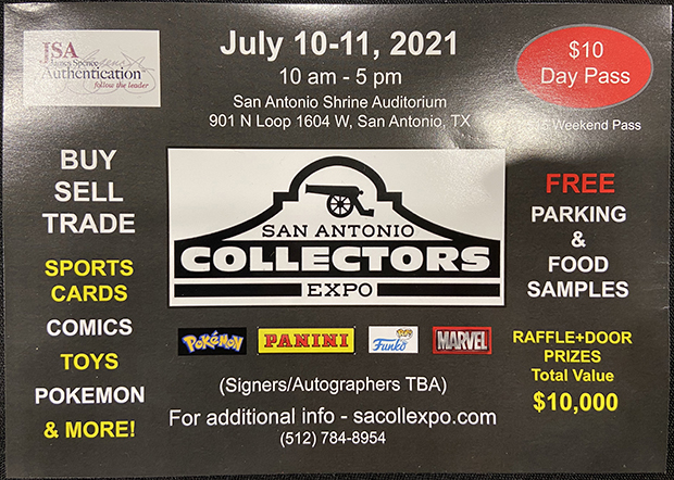 San Antonio Collectors Expo | July 10-11, 2021 | Event Flyer