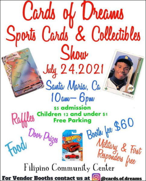 Cards of Dreams Sports Cards & Collectibles Show | July 24, 2021 | Event Flyer