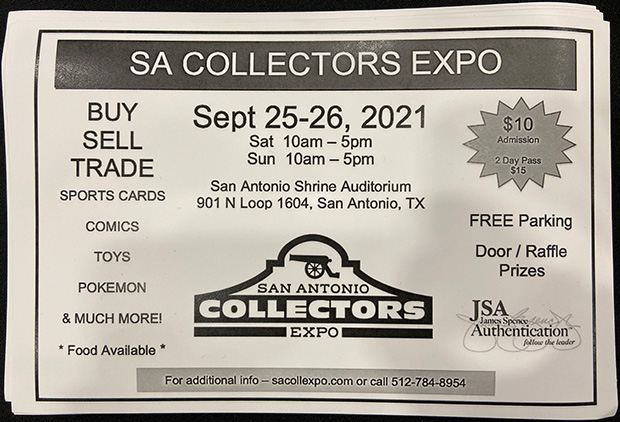 San Antonio Collectors Expo | September 25-26, 2021 | Event Flyer