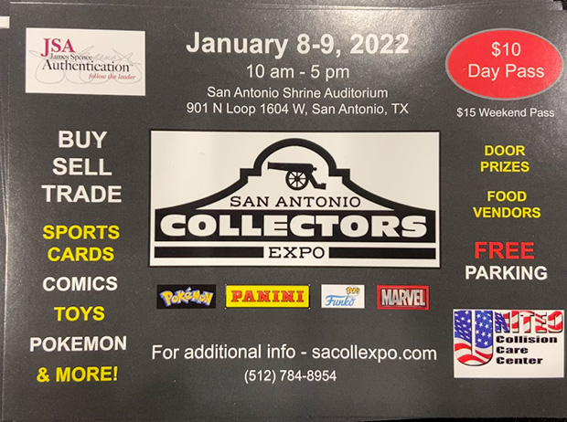 San Antonio Collectors Expo | January 8-9, 2022 | Event Flyer