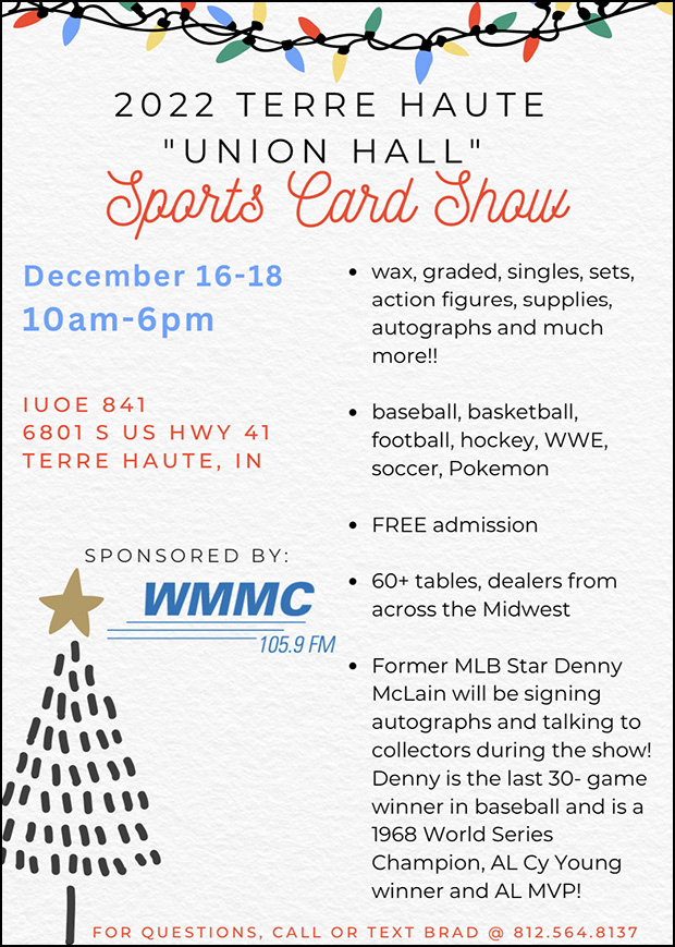 Union Hall Sports Card Show | December 16-18, 2022 | Event Flyer