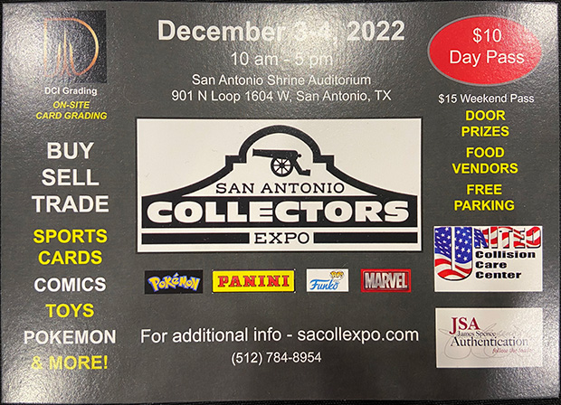 San Antonio Collectors Expo | December 3-4, 2022 | Event Flyer