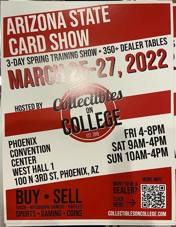 Arizona State Card Show | March 25-27, 2022 | Event Flyer