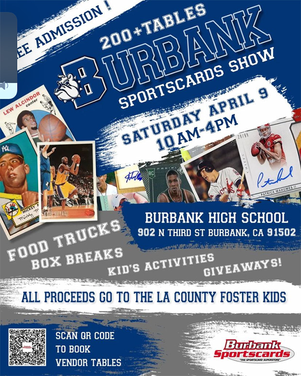 Burbank Sportscards Show | April 9, 2022 | Event Flyer