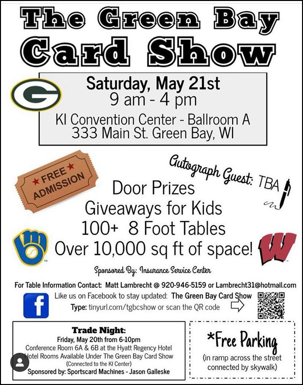 The Green Bay Card Show | May 21, 2022 | Event Flyer