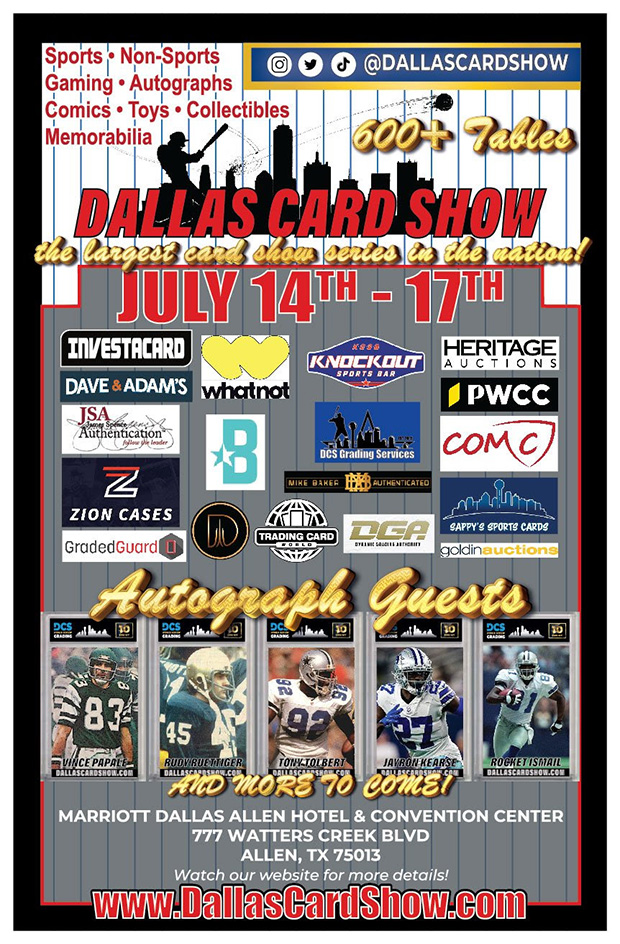 Dallas Card Show | July 14-17, 2022 | Event Flyer