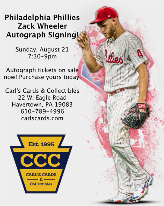 Zack Wheeler Signing | August 21, 2022 | Event Flyer