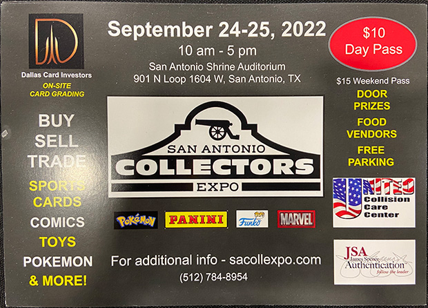 San Antonio Collectors Expo | September 24-25, 2022 | Event Flyer