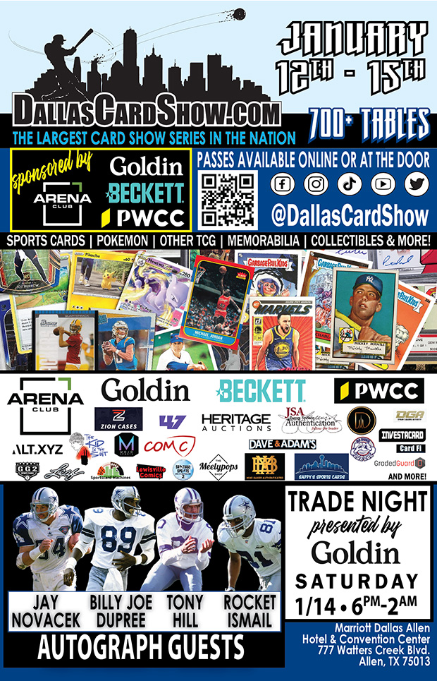 Dallas Card Show | January 12-15, 2023 | Event Flyer