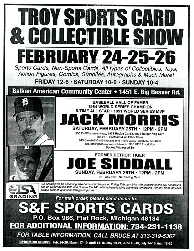 Troy Sports Card & Collectible Show | February 24-26, 2023 | Event Flyer