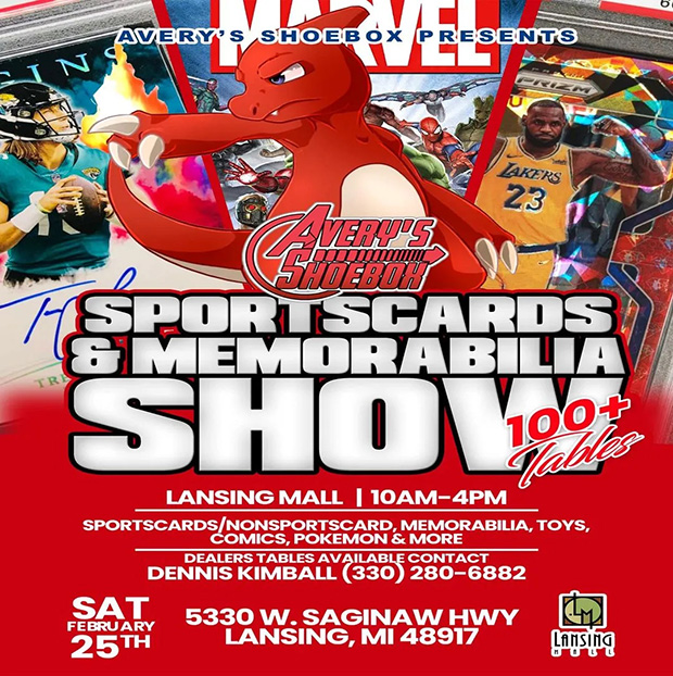 Avery's Shoebox Sportscards & Memorabilia Show | February 25, 2023 | Event Flyer