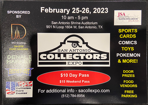 San Antonio Collectors Expo | February 25-26, 2023 | Event Flyer