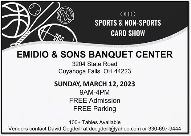 Ohio Sports & Non-Sports Card Show | March 12, 2023 | Event Flyer