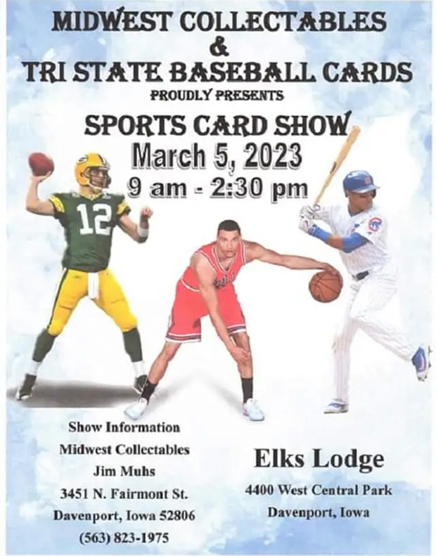 Midwest & Tri State Sports Card Show | March 5, 2023 | Event Flyer