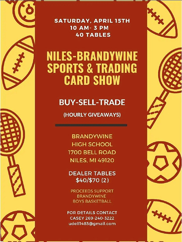 Niles-Brandywine Sports & Trading Card Show | April 15, 2023 | Event Flyer