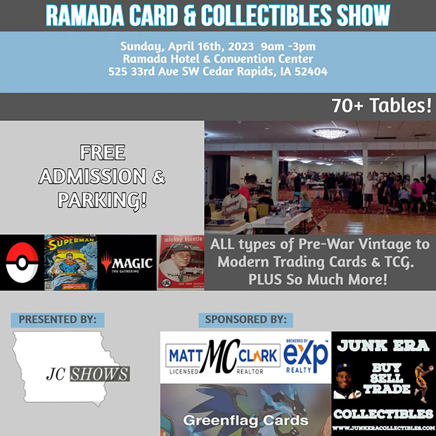 Ramada Card & Collectibles Show | April 16, 2023 | Event Flyer