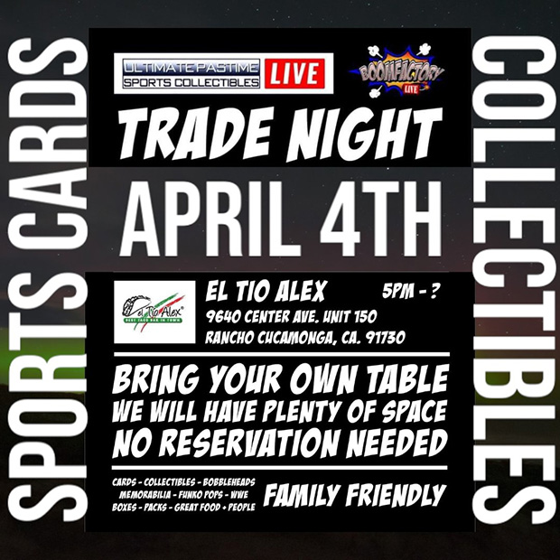 Sports Cards & Collectibles Trade Night | April 4, 2023 | Event Flyer