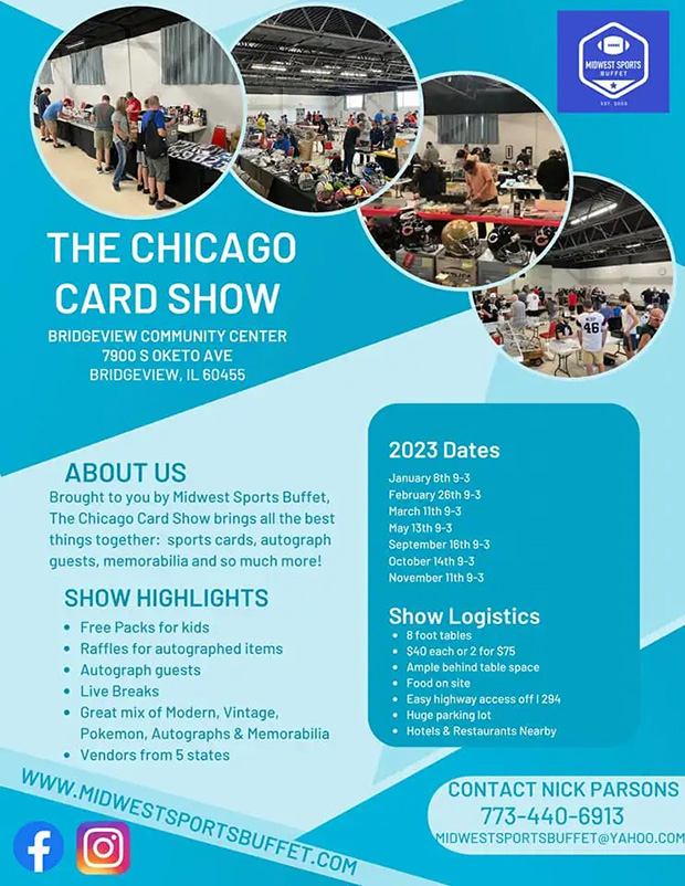 The Chicago Card Show | 2023 Dates | Event Flyer