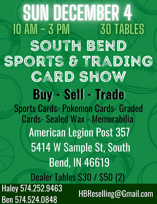 South Bend Sports & Trading Card Show | December 4, 2022 | Event Flyer