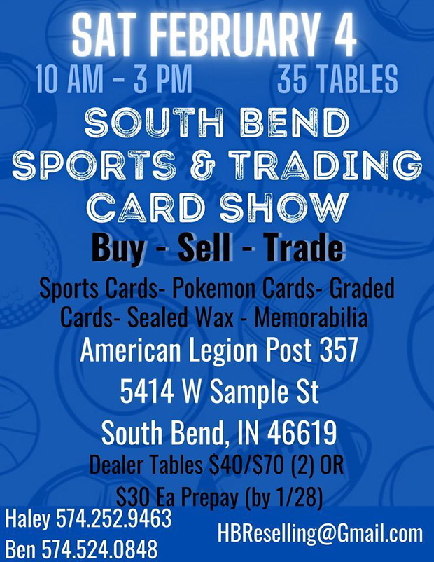 South Bend Sports & Trading Card Show | February 4, 2023 | Event Flyer