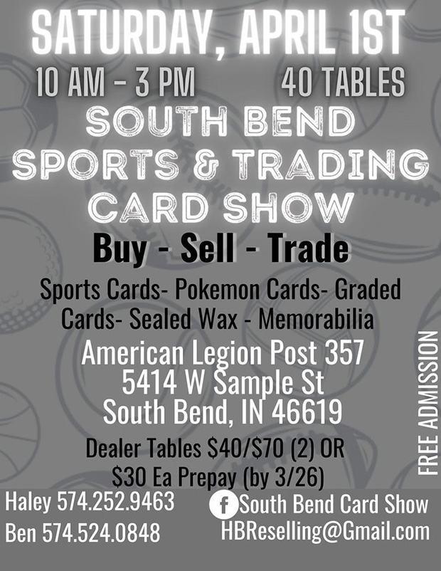 South Bend Sports & Trading Card Show | April 1, 2023 | Event Flyer