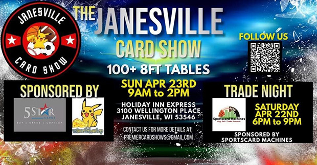 Janesville Card Show | April 23, 2023 | Event Flyer