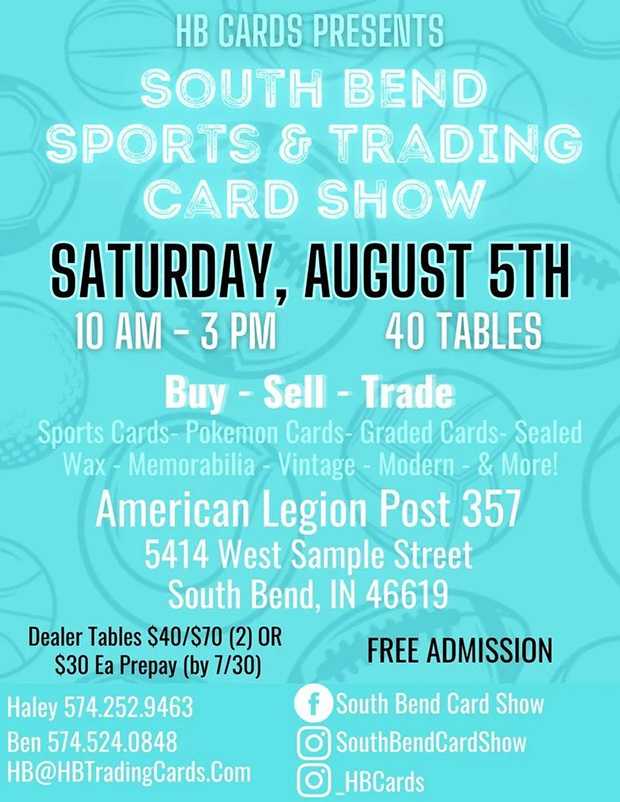 South Bend Sports & Trading Card Show | August 5, 2023 | Event Flyer