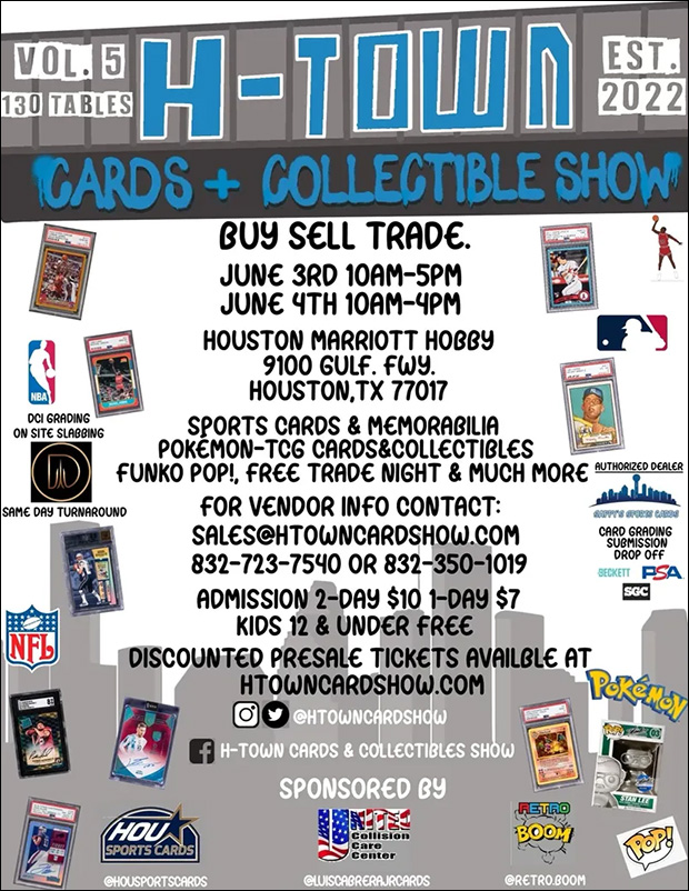 H-Town Cards and Collectible Show | June 3-4, 2023 | Event Flyer