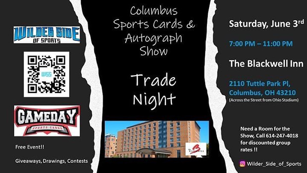 Columbus Sports Cards & Autograph Show Trade Night | June 3, 2023 | Event Flyer