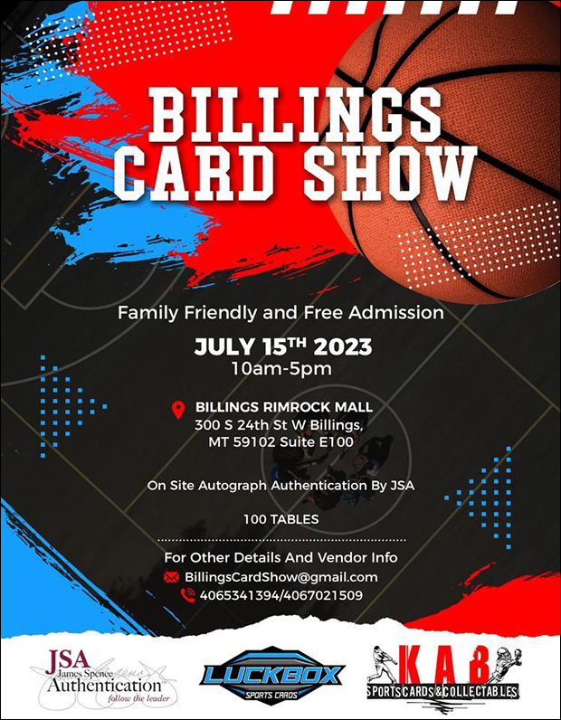 Billings Card Show | July 15, 2023 | Event Flyer