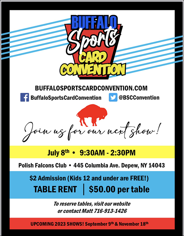 Buffalo Sports Card Convention | July 8, 2023 | Event Flyer
