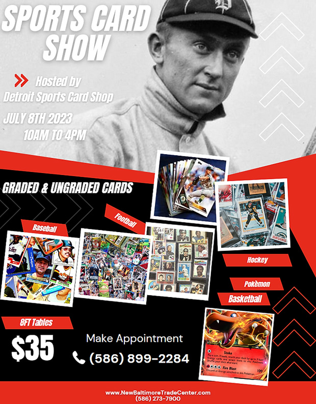 Detroit Sports Card Show | July 8, 2023 | Event Flyer