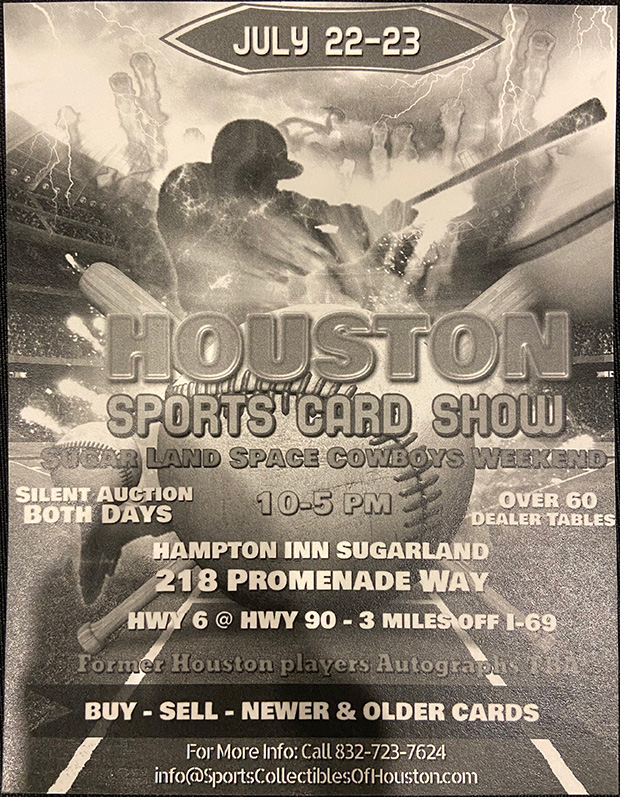 Houston Sports Card Show | July 22-23, 2023 | Event Flyer