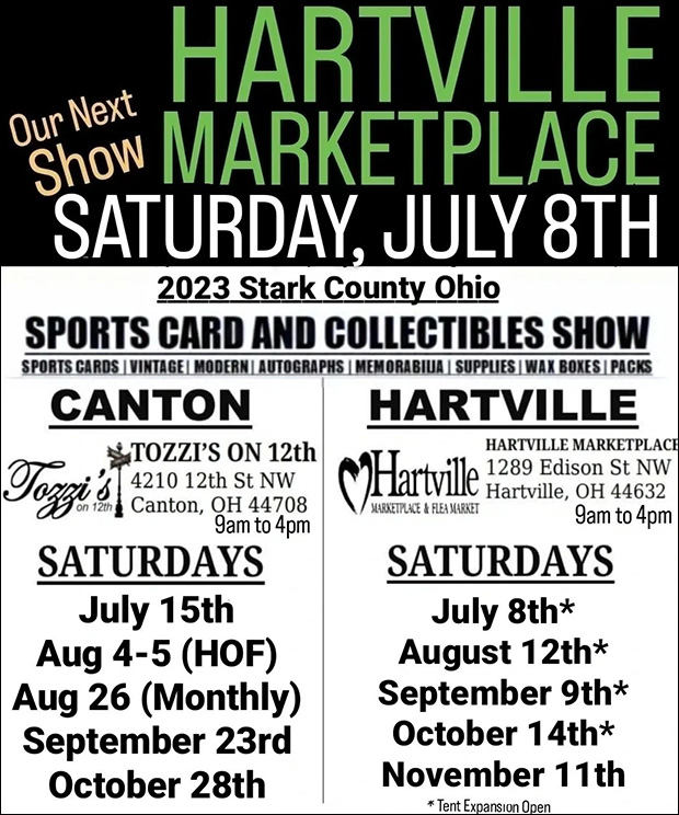 Hartville Sports Card and Collectibles Show | July 8, 2023 | Event Flyer