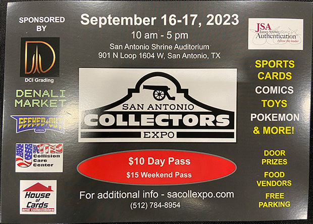 San Antonio Collectors Expo | September 16-17, 2023 | Event Flyer