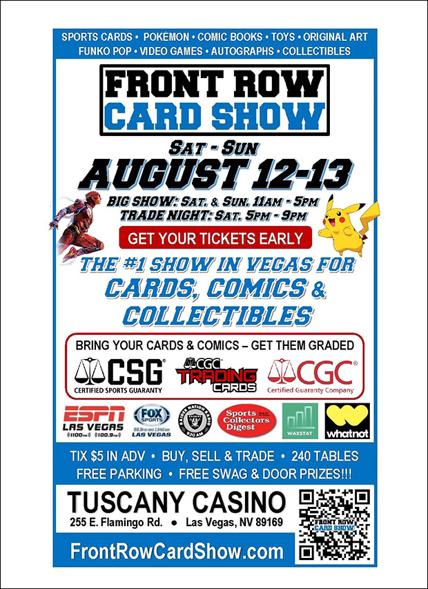 Front Row Card Show | August 12-13, 2023 | Event Flyer