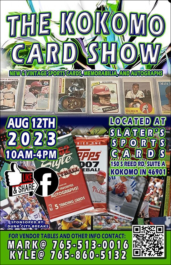 The Kokomo Card Show | August 12, 2023 | Event Flyer