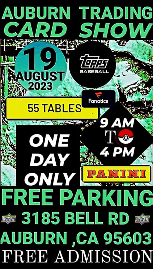 Auburn Trading Card Show | August 19, 2023 | Event Flyer